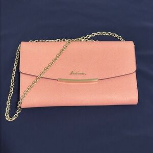 BOSSsunwen Pink Crossbody Bag with Gold Chain